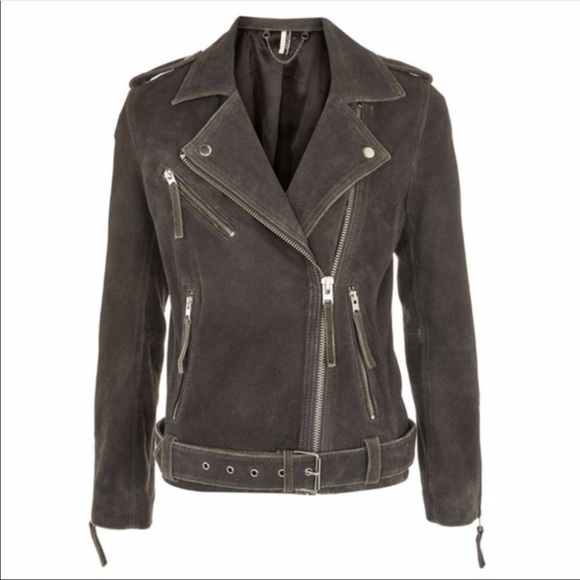 Topshop Grey Moto Jacket - Picture 3 of 6